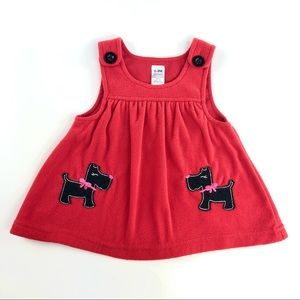 Red “puppy” Baby girl dress